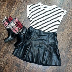 zara White Striped Bodysuit